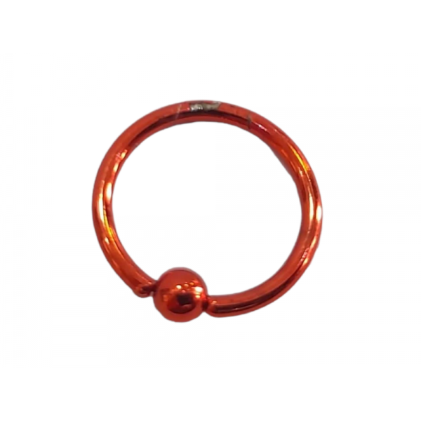 BD JEWELERY Piercing σκουλαρίκια κρίκος με μπίλια κοκκινος από χειρουργικό ατσάλι 316-L 0,5cm BD-1033