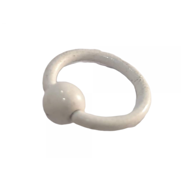 BD JEWELERY Piercing σκουλαρίκια κρίκος με μπίλια λευκος από χειρουργικό ατσάλι 316-L 0,5cm BD-1034
