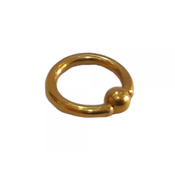 BD JEWELERY Piercing σκουλαρίκια κρίκος με μπίλια χρυσος από χειρουργικό ατσάλι 316-L 0,2cm BD-1038