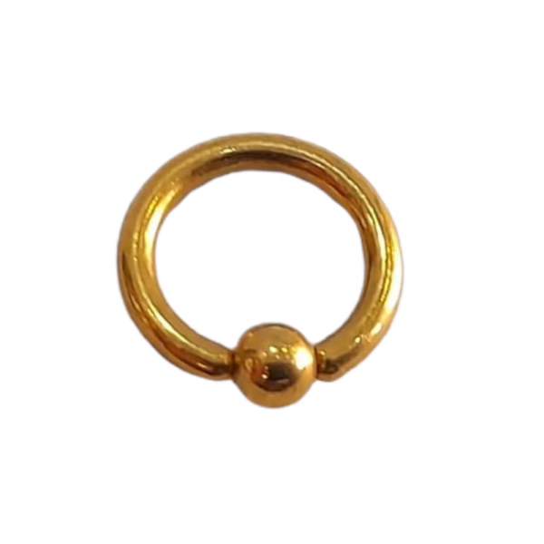 BD JEWELERY Piercing σκουλαρίκια κρίκος με μπίλια χρυσος από χειρουργικό ατσάλι 316-L 0,2cm BD-1040
