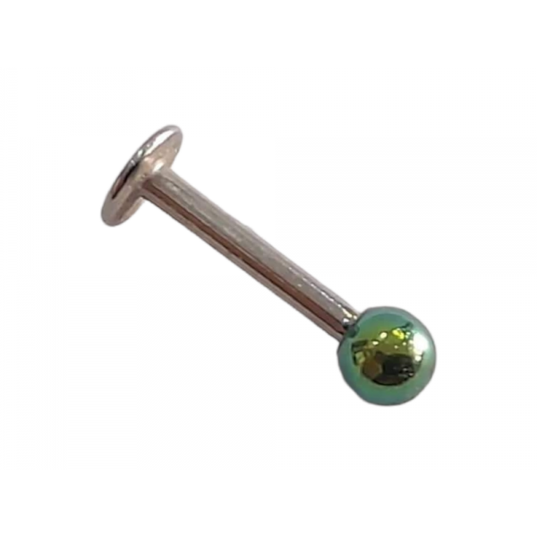 BD JEWELERY Piercing σώματος σκουλαρίκια χείλους μπίλια steel 316L πρασινη 0,5cm BD-1041