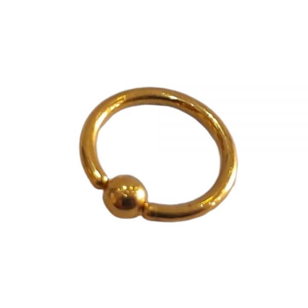 BD JEWELERY Piercing σκουλαρίκια κρίκος με μπίλια χρυσος από χειρουργικό ατσάλι 316-L 0,5cm BD-1042