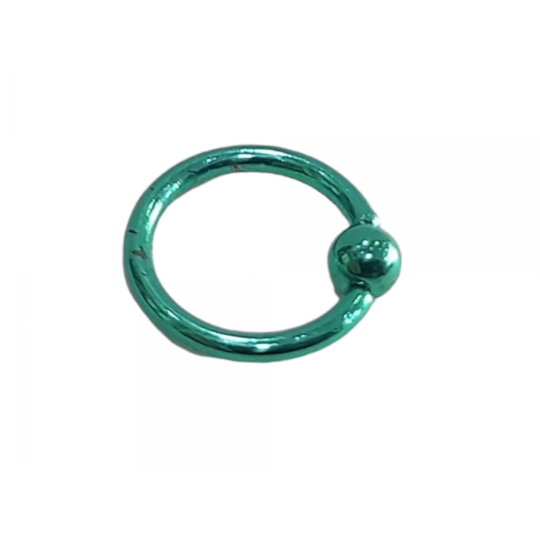 BD JEWELERY Piercing σκουλαρίκια κρίκος με μπίλια πρασινος από χειρουργικό ατσάλι 316-L 0,5cm BD-1045