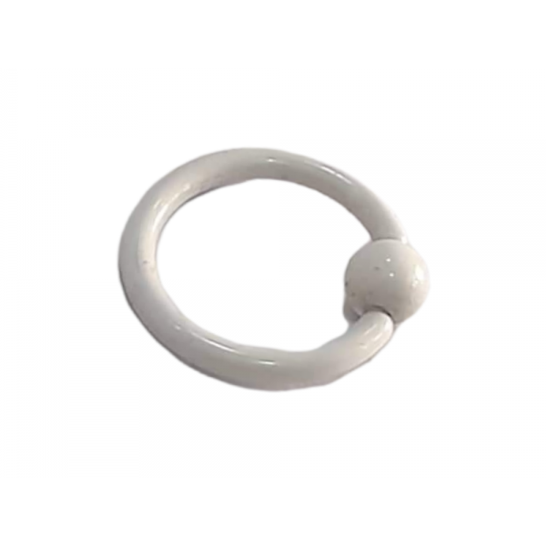 BD JEWELERY Piercing σκουλαρίκια κρίκος με μπίλια λευκος από χειρουργικό ατσάλι 316-L 0,5cm BD-1047