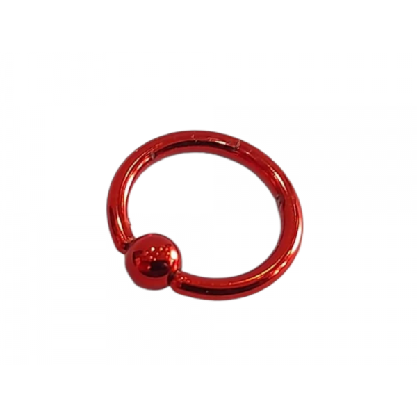 BD JEWELERY Piercing σκουλαρίκια κρίκος με μπίλια κοκκινος από χειρουργικό ατσάλι 316-L 0,5cm BD-1059