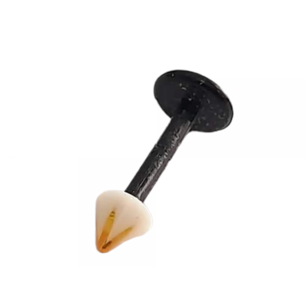BD JEWELERY Piercing σκουλαρικι χείλους μαυρο σιλικονης με κωνο 1cm BD-1064