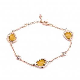 Γυναικείο βραχιόλι ασημένιο 925 Prince silvero χρώμα ροζ gold με ζιργκόν πέτρες