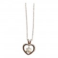 Aσημενιο κολιε 925 Prince silvero λευκο καρδια με μικρη περλα εσωτερικα 1TA-KD050-1