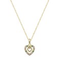 Aσημενιο κολιε 925 Prince silvero χρυσο ανοιχτη καρδια πολυχρωμα ζιργκον και στην μεση καρδουλα 1TA-KD120-3O