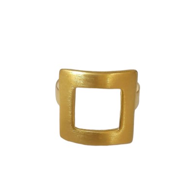 Γυναικειο χειροποιητο ασημενιο δαχτυλιδι 925 Prince silvero χρυσο τετραγωνο σχεδιο 1x-rg074-3