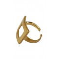 Γυναικειο χειροποιητο ασημενιο δαχτυλιδι 925 Prince silvero χρυσο τετραγωνο σχεδιο 1x-rg074-3