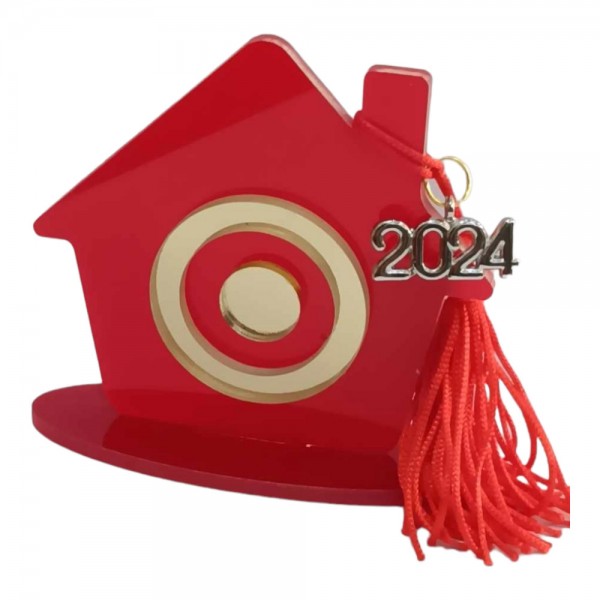 Γουρι 2024 πλεξιγκλας σπιτακι κοκκινο μικρο με φουντα 2023-5040 8X8CM