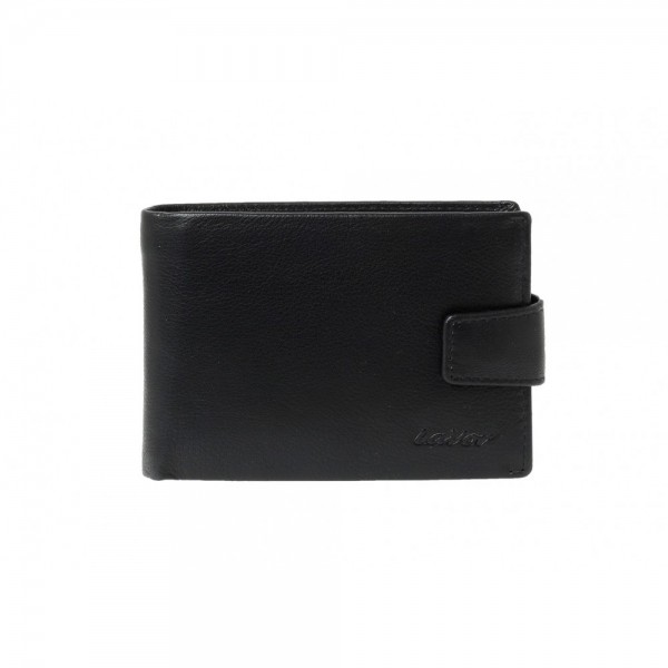 Δερμάτινο αντρικό πορτοφόλι με κουμπι Lavor 1-2115-μαυρο