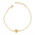 Γυναικειο ασημενιο βραχιολι Prince Silvero χρυσο αστερι με πετρα λευκο ζιργκον