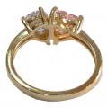 Γυναικείο Δαχτυλίδι Prince Silvero ασήμι 925 με Πέτρες καρδιες Επιχρυσωμένο 2ZK-RG086-3P