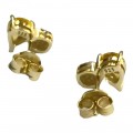Ασημένια σκουλαρίκια καρφωτα Prince silvero χρυσο πετρα σε σχημα δακρυ και τετραγωνο με ζιργκον