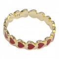 Prince silvero Γυναικείο ασημι 925 Δαχτυλίδι σε χρυσο Χρώμα με καρδιες 2ZY-RG062-3R