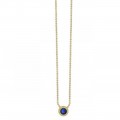 Aσημενιο κολιε 925 Prince silvero χρυσο ριβιερα ροζετα στρογγυλη με χρωμα blue sapphire 1,2mm 3A-KD627-3M
