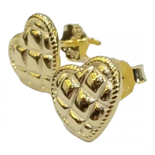 Prince Silvero Γυναικεία Σκουλαρίκια Ασημένια 925° Επιχρυσωμένα καρδια Σε Χρυσό Χρώμα 4A-SC760-3