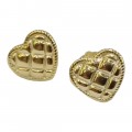 Prince Silvero Γυναικεία Σκουλαρίκια Ασημένια 925° Επιχρυσωμένα καρδια Σε Χρυσό Χρώμα 4A-SC760-3