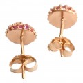 Ασημένια σκουλαρίκια καρφωτα Prince silvero Ροζ χρυσο μπιλια ρουμπινι ζιργκον