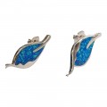 Γυναικεια ασημενια 925 σκουλαρικια Prince silvero ασημι με μπλε ζιργκον πετρα 8Z-SC128-1L