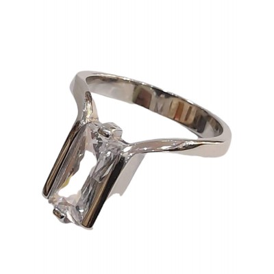 Γυναικειο ασημενιο δαχτυλιδι prince silvero με λευκο ζιργκον 8a-rg139-1