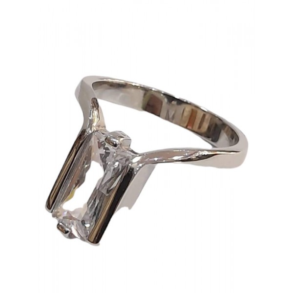 Γυναικειο ασημενιο δαχτυλιδι prince silvero με λευκο ζιργκον 8a-rg139-1