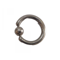BD JEWELERY Piercing σκουλαρίκια κρίκος με μπίλια ασημι από χειρουργικό ατσάλι 316-L 2cm BD-1028