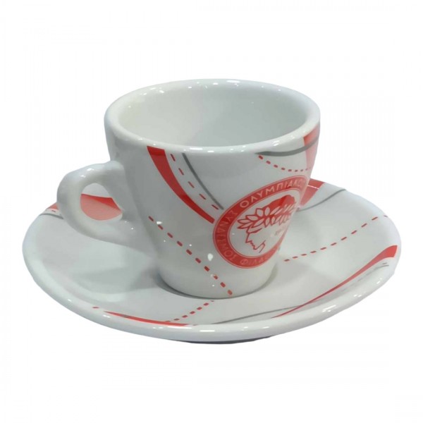 Σετ φλιτζανια espresso Ολυμπιακος απο πορσελανη λευκο κοκκινο 2ΤΜΧ FA06115-OSFP