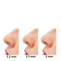 Ασημένιο σκουλαρίκι μύτης με καρφωτό στράς λευκό ίσιο 2 mm 2021-ΑΣΜΚΣ-32 (1 τεμ)
