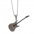 Πασχαλινη Λαμπάδα 2024 με Κολιε ατσαλι με Ηλεκτρική κιθάρα σε ασημί χρώμα σε κερί αρωματικό 20cm LA-SP-1113