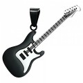 Κολιέ ONE Ηλεκτρική κιθάρα σε μαύρο - ασημί χρώμα από ανοξείδωτο ατσάλι JK-SP1189