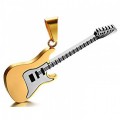 Πασχαλινη Λαμπάδα 2024 με Κολιε ατσαλι με Ηλεκτρική κιθάρα σε κίτρινο χρυσό - ασημί χρώμα σε κερί αρωματικό 20cm LA-SP-1190