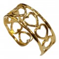Γυναικειο Δαχτυλιδι ONE από ανοξειδωτο ατσαλι Ρυθμιζόμενο με καρδιες σε χρυσο χρώμα JK-SR1251