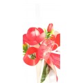 PREMIUM Πασχαλινη Λαμπάδα 2024 σε πλακε αρωματικό κερί 20cm με κοκκινα λουλουδια LAB-2013