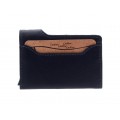 Καρτοθηκη πορτοφόλι Δερμάτινη μπλε με μεταλλική θήκη για πιστωτικές κάρτες Lavor-1-5942-blue