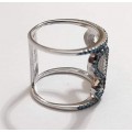 Γυναικειο δαχτυλιδι ONE ασημι 925 επιπλατινωμενο γαλαζιο χρωμα πετρες ζιργκον ΝΟΥΜΕΡΟ 52 RG3764