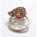 Γυναικειο δαχτυλιδι ONE ασημι 925 ροζ gold ασπρο χρωμα πετρες ζιργκον ΝΟΥΜΕΡΟ 53 RG3773
