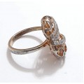 Γυναικειο δαχτυλιδι ONE ασημι 925 ροζ gold ασπρο χρωμα πετρες ζιργκον ΝΟΥΜΕΡΟ 53 RG3773