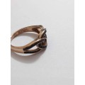 Γυναικειο δαχτυλιδι  ONE ασημι 925  ροζ gold μαυρο χρωμα πετρες ζιργκον ΝΟΥΜΕΡΟ 56 RG3778