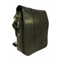 Δερμάτινη Ανδρική Τσάντα Ώμου / Χιαστί σε Μαύρο χρώμα Lavor 1-0016 black